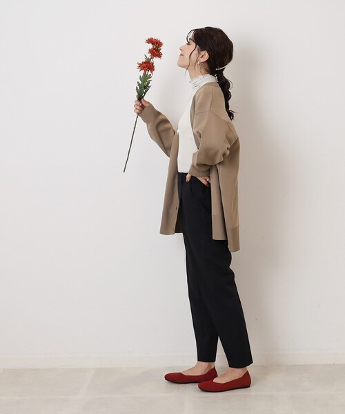 SHOO・LA・RUE（シューラルー）の「◆すっきり見せる スポンディッシュ Vネックカーディガン（カーディガン/ボレロ・レディース・ライトグレー系9/ブルー/ブラック/ブラウン系その他/ワインレッド・00）」の7枚目の写真