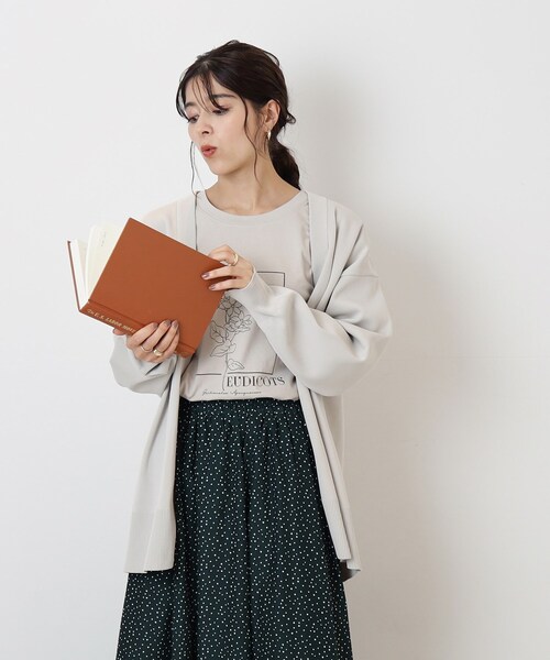 SHOO・LA・RUE（シューラルー）の「◆すっきり見せる スポンディッシュ Vネックカーディガン（カーディガン/ボレロ・レディース・ライトグレー系9/ブルー/ブラック/ブラウン系その他/ワインレッド・00）」の15枚目の写真