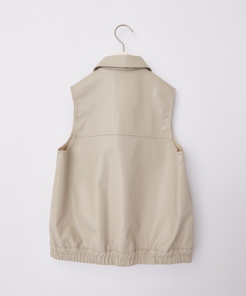 CIAOPANIC TYPY(チャオパニックティピー)の「【KIDS】【WEB限定】フェイクレザーベスト(ベスト・キッズ・アイボリー/ブラック・M/XL/XXL)」の6枚目の写真