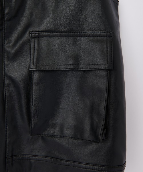 CIAOPANIC TYPY(チャオパニックティピー)の「【KIDS】【WEB限定】フェイクレザーベスト(ベスト・キッズ・アイボリー/ブラック・M/XL/XXL)」の14枚目の写真