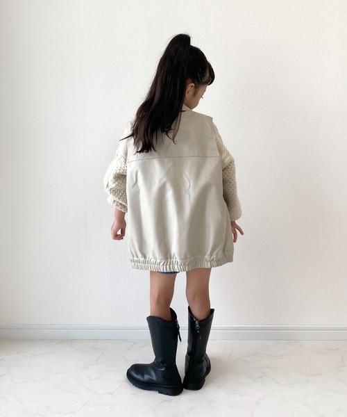 CIAOPANIC TYPY(チャオパニックティピー)の「【KIDS】【WEB限定】フェイクレザーベスト(ベスト・キッズ・アイボリー/ブラック・M/XL/XXL)」の17枚目の写真