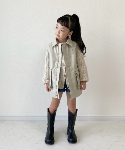 CIAOPANIC TYPY(チャオパニックティピー)の「【KIDS】【WEB限定】フェイクレザーベスト(ベスト・キッズ・アイボリー/ブラック・M/XL/XXL)」の19枚目の写真