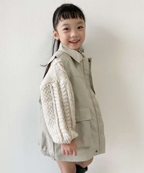CIAOPANIC TYPY(チャオパニックティピー)の「【KIDS】【WEB限定】フェイクレザーベスト(ベスト・キッズ・アイボリー/ブラック・M/XL/XXL)」の15枚目の写真