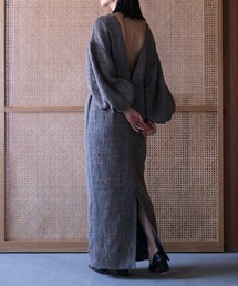 AKTE（アクテ）の「バルーンスリーブツイードワンピース（ワンピース 