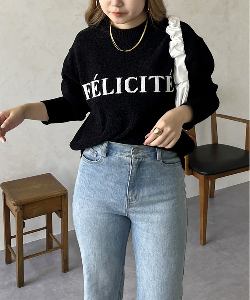 prose verse（プロズヴェール）の「ジャガードロゴニット（ニット/セーター・レディース・ネイビー/ベージュ/ブラック・ﾌﾘ-）」の11枚目の写真