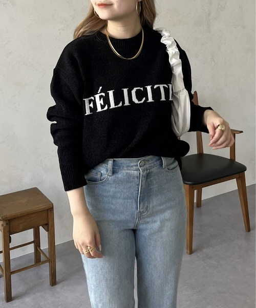 prose verse（プロズヴェール）の「ジャガードロゴニット（ニット/セーター・レディース・ネイビー/ベージュ/ブラック・ﾌﾘ-）」の13枚目の写真