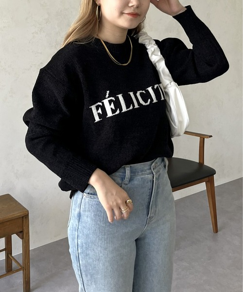 prose verse（プロズヴェール）の「ジャガードロゴニット（ニット/セーター・レディース・ネイビー/ベージュ/ブラック・ﾌﾘ-）」の15枚目の写真