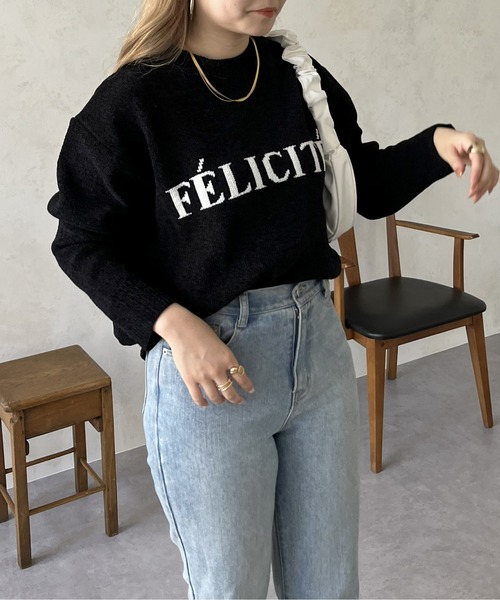 prose verse（プロズヴェール）の「ジャガードロゴニット（ニット/セーター・レディース・ネイビー/ベージュ/ブラック・ﾌﾘ-）」の16枚目の写真