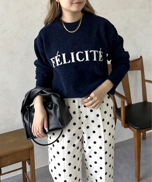 prose verse（プロズヴェール）の「ジャガードロゴニット（ニット/セーター・レディース・ネイビー/ベージュ/ブラック・ﾌﾘ-）」の20枚目の写真