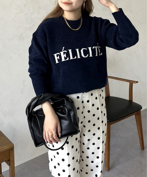 prose verse（プロズヴェール）の「ジャガードロゴニット（ニット/セーター・レディース・ネイビー/ベージュ/ブラック・ﾌﾘ-）」の21枚目の写真