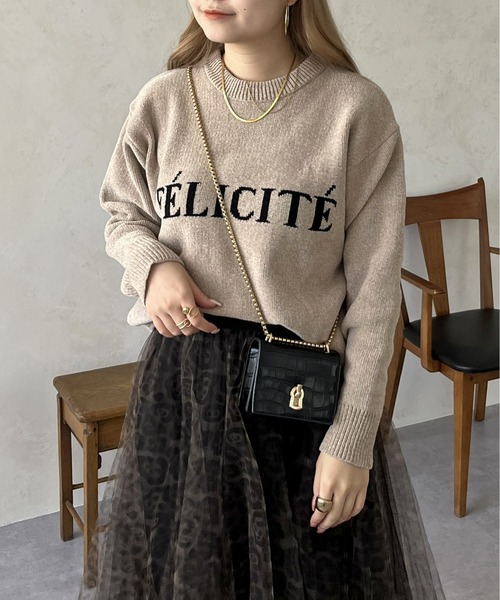 prose verse（プロズヴェール）の「ジャガードロゴニット（ニット/セーター・レディース・ネイビー/ベージュ/ブラック・ﾌﾘ-）」の4枚目の写真