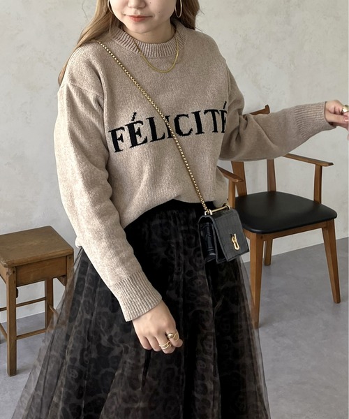 prose verse（プロズヴェール）の「ジャガードロゴニット（ニット/セーター・レディース・ネイビー/ベージュ/ブラック・ﾌﾘ-）」の6枚目の写真