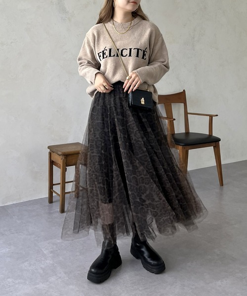 prose verse（プロズヴェール）の「ジャガードロゴニット（ニット/セーター・レディース・ネイビー/ベージュ/ブラック・ﾌﾘ-）」の8枚目の写真