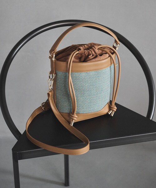 N.（N. Natural Beauty Basic）（エヌエヌナチュラルビューティーベーシック）の「◆バケツ型チェックショルダーバッグ（ビジネスバッグ・レディース・キャメル/ブラウン・ﾌﾘ-）」の5枚目の写真