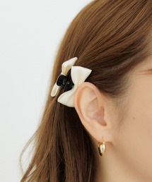 flower | ベビーリボンクリップ　２ピース(バレッタ/ヘアクリップ)