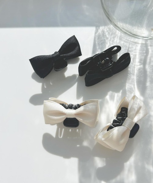 flower(フラワー)の「ベビーリボンクリップ 2ピース(バレッタ/ヘアクリップ・レディース・アイボリー/ブラック・FREE)」の13枚目の写真