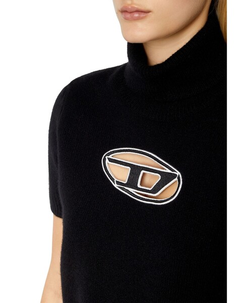 DIESEL（ディーゼル）の「レディース 半袖ニットトップス Dロゴ
