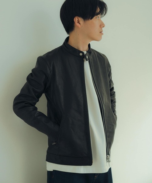 ITEMS URBANRESEARCH（アイテムズ アーバンリサーチ）の「ゴートレザー シングライダースジャケット（ライダースジャケット・メンズ・ブラック・LARGE/MEDIUM）」の3枚目の写真