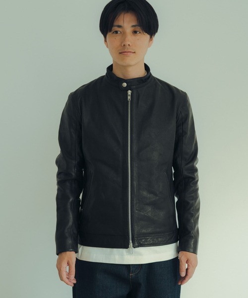 ITEMS URBANRESEARCH（アイテムズ アーバンリサーチ）の「ゴートレザー シングライダースジャケット（ライダースジャケット・メンズ・ブラック・LARGE/MEDIUM）」の7枚目の写真