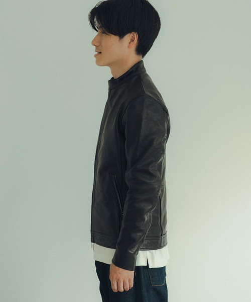 ITEMS URBANRESEARCH（アイテムズ アーバンリサーチ）の「ゴートレザー シングライダースジャケット（ライダースジャケット・メンズ・ブラック・LARGE/MEDIUM）」の8枚目の写真