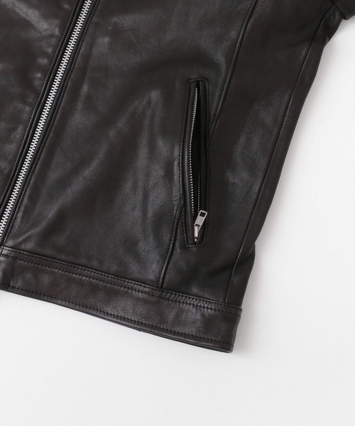 ITEMS URBANRESEARCH（アイテムズ アーバンリサーチ）の「ゴートレザー シングライダースジャケット（ライダースジャケット・メンズ・ブラック・LARGE/MEDIUM）」の16枚目の写真