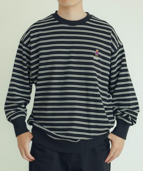 TeddyBear SPORTS BRAND（テディベアスポーツブランド）の「TEDDY BEAR ボーダー スウェットプルオーバー（スウェット・メンズ・ブラウン系その他/グレー系その他/ブラック系その他・LARGE/MEDIUM）」の2枚目の写真