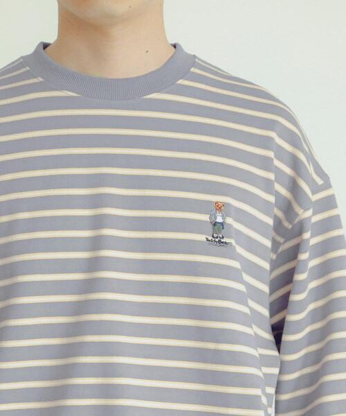 TeddyBear SPORTS BRAND（テディベアスポーツブランド）の「TEDDY BEAR ボーダー スウェットプルオーバー（スウェット・メンズ・ブラウン系その他/グレー系その他/ブラック系その他・LARGE/MEDIUM）」の3枚目の写真