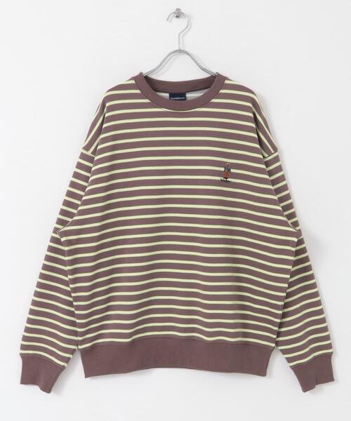 TeddyBear SPORTS BRAND（テディベアスポーツブランド）の「TEDDY BEAR ボーダー スウェットプルオーバー（スウェット・メンズ・ブラウン系その他/グレー系その他/ブラック系その他・LARGE/MEDIUM）」の6枚目の写真