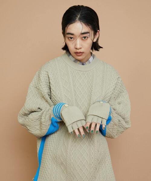 FRAPBOIS（フラボア）の「ネオンフィッシャー グローブ（手袋・レディース・ネイビー/ベージュ・FREE）」の16枚目の写真