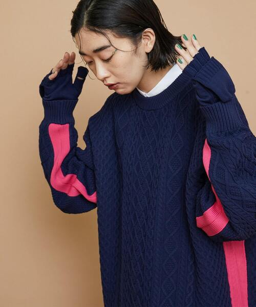 FRAPBOIS（フラボア）の「ネオンフィッシャー グローブ（手袋・レディース・ネイビー/ベージュ・FREE）」の18枚目の写真