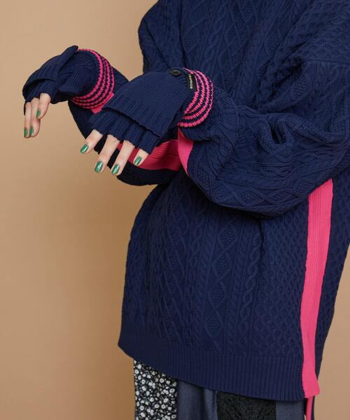 FRAPBOIS（フラボア）の「ネオンフィッシャー グローブ（手袋・レディース・ネイビー/ベージュ・FREE）」の19枚目の写真