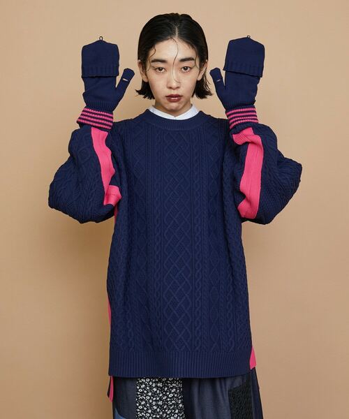 FRAPBOIS（フラボア）の「ネオンフィッシャー グローブ（手袋・レディース・ネイビー/ベージュ・FREE）」の21枚目の写真