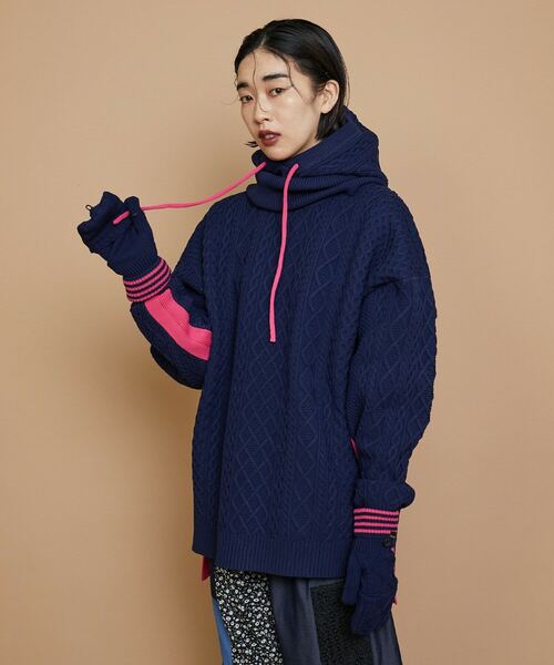 FRAPBOIS（フラボア）の「ネオンフィッシャー グローブ（手袋・レディース・ネイビー/ベージュ・FREE）」の22枚目の写真