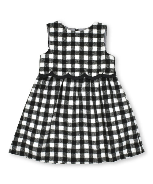 BeBe Petits Pois Vert(ベベプチポワヴェール)の「【店舗限定】ブロックチェックor千鳥柄ジャンパースカート(95~150cm)(ワンピース・キッズ・ベージュ系その他/ブラック系その他・120cm/110cm/130cm/140cm/150cm/100cm/95cm)」の7枚目の写真