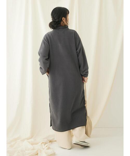 CRAFT STANDARD BOUTIQUE（クラフトスタンダードブティック）の「ハーフスナップフリースワンピース（ワンピース・レディース・アイボリー/ライトグレー/チャコールグレー・FREE）」の21枚目の写真