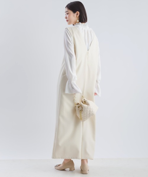 PICCIN（ピッチン）の「ツインクロスディープVサロペット（サロペット/オーバーオール・レディース・ベージュ/ブラック・M/L）」の14枚目の写真