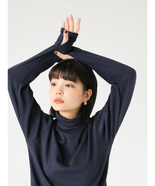 ehka sopo（エヘカソポ）の「2WAY袖ハイネックプルオーバー（Tシャツ/カットソー・レディース・キナリ/ネイビー/レッド・F）」の7枚目の写真