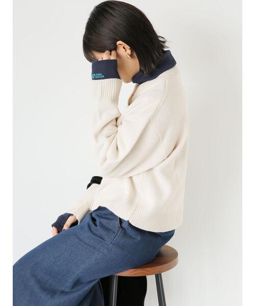 ehka sopo（エヘカソポ）の「2WAY袖ハイネックプルオーバー（Tシャツ/カットソー・レディース・キナリ/ネイビー/レッド・F）」の10枚目の写真