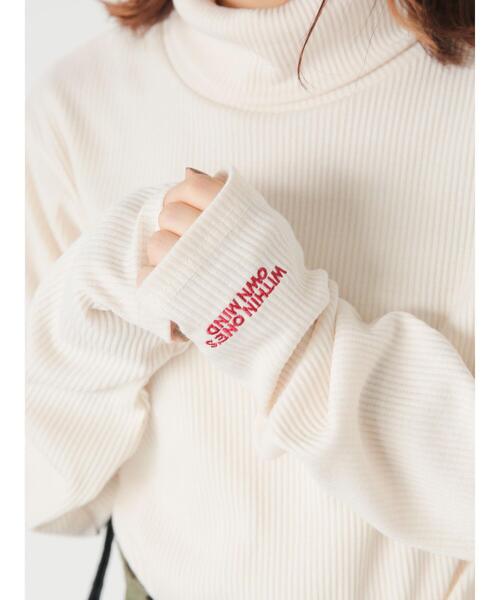 ehka sopo（エヘカソポ）の「2WAY袖ハイネックプルオーバー（Tシャツ/カットソー・レディース・キナリ/ネイビー/レッド・F）」の16枚目の写真