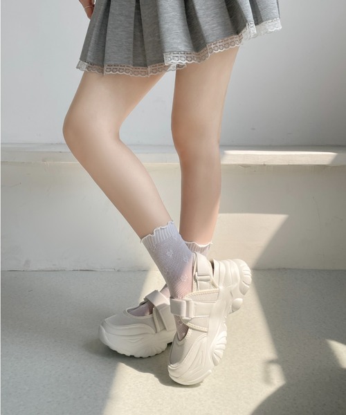 Shoes in Closet(シューズインクローゼット)の「+6.5㎝ 軽量 厚底 ボリュームソール メリージェーン スニーカー サンダル 2419(スニーカー・レディース・ブラック×ブラック/ホワイト/ブラック×ホワイト/ダークブラウン・M/L/LL/S/3L/XS)」の12枚目の写真