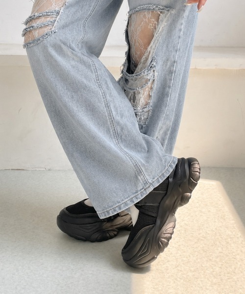Shoes in Closet(シューズインクローゼット)の「+6.5㎝ 軽量 厚底 ボリュームソール メリージェーン スニーカー サンダル 2419(スニーカー・レディース・ブラック×ブラック/ホワイト/ブラック×ホワイト/ダークブラウン・M/L/LL/S/3L/XS)」の22枚目の写真