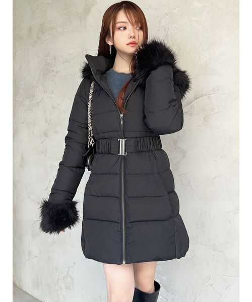 RESEXXY(リゼクシー)の「フード付ダウンコート(ダウンジャケット/コート・レディース・ベージュ/ブラック・MEDIUM/SMALL)」の12枚目の写真