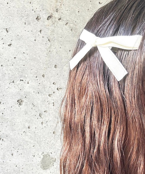 cuorequal（クオレコール）の「2setシンプルリボンヘアピン（ヘアピン・レディース・ピンク/ブラック/グリーン/イエロー/アイボリー・FREE）」の8枚目の写真