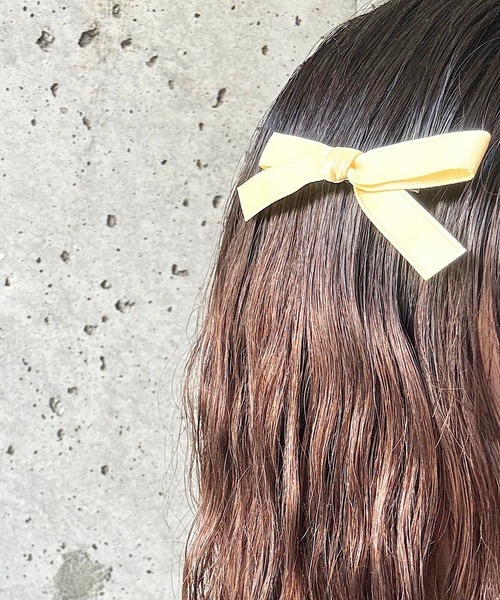 cuorequal（クオレコール）の「2setシンプルリボンヘアピン（ヘアピン・レディース・ピンク/ブラック/グリーン/イエロー/アイボリー・FREE）」の9枚目の写真