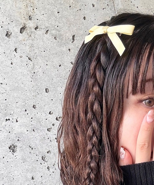 cuorequal（クオレコール）の「2setシンプルリボンヘアピン（ヘアピン・レディース・ピンク/ブラック/グリーン/イエロー/アイボリー・FREE）」の14枚目の写真