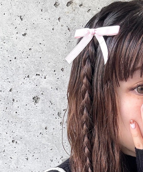 cuorequal（クオレコール）の「2setシンプルリボンヘアピン（ヘアピン・レディース・ピンク/ブラック/グリーン/イエロー/アイボリー・FREE）」の15枚目の写真