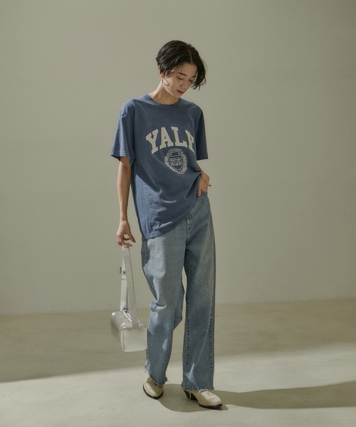 GOOD ROCK SPEED（グッドロックスピード）の「【GOOD ROCK SPEED】別注YALEロゴプリントカレッジTシャツ（Tシャツ/カットソー・レディース・ホワイト/ネイビー/ブラック系その他・FREE）」の5枚目の写真