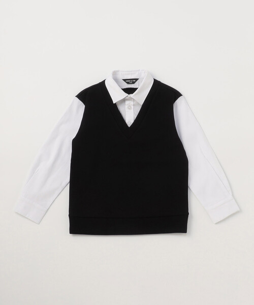 COMME CA ISM(コムサイズム)の「フェイクレイヤード シャツ(110-130cm)(シャツ/ブラウス・キッズ・ネイビー/ブラック・110cm/120cm/130cm)」の4枚目の写真
