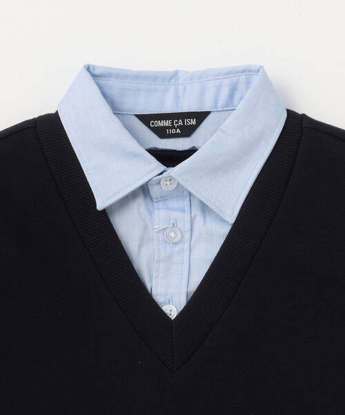 COMME CA ISM(コムサイズム)の「フェイクレイヤード シャツ(110-130cm)(シャツ/ブラウス・キッズ・ネイビー/ブラック・110cm/120cm/130cm)」の6枚目の写真
