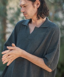 mhs2106- Basket Knit Skipper Polo Shirts ポロシャツ